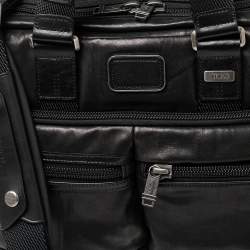 Pre Owned TUMI Metallic Dark Brown/Black Leather Alpha Bravo Andersen Slim Commuter Briefcase
