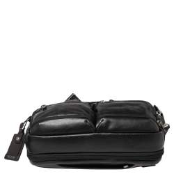 Pre Owned TUMI Metallic Dark Brown/Black Leather Alpha Bravo Andersen Slim Commuter Briefcase