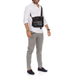 TUMI Dark Brown/Black Leather Alpha Bravo Barstow Messenger Bag