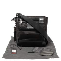 TUMI Dark Brown/Black Leather Alpha Bravo Barstow Messenger Bag