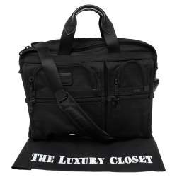 TUMI Black Nylon Alpha Compact Large Screen Laptop Briefcase