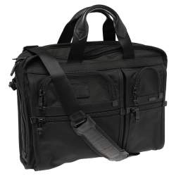 TUMI Black Nylon Alpha Compact Large Screen Laptop Briefcase