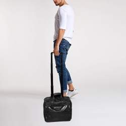 Pre Owned TUMI Black Leather Expandable Rolling Briefcase