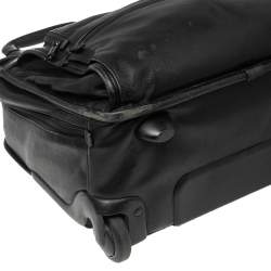 Pre Owned TUMI Black Leather Expandable Rolling Briefcase