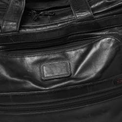 Pre Owned TUMI Black Leather Expandable Rolling Briefcase