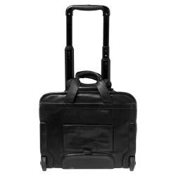 Pre Owned TUMI Black Leather Expandable Rolling Briefcase