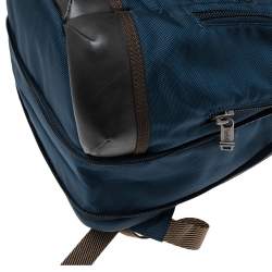 Pre Owned TUMI Blue/Black Leather And Ballistic Nylon Alpha Bravo Knox Backpack