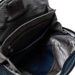 Pre Owned TUMI Blue/Black Leather And Ballistic Nylon Alpha Bravo Knox Backpack