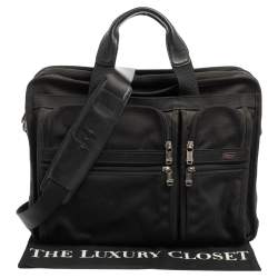 Pre Owned TUMI Black Nylon Gen 4.2 Organizer Portfolio Briefcase