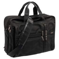 Pre Owned TUMI Black Nylon Gen 4.2 Organizer Portfolio Briefcase