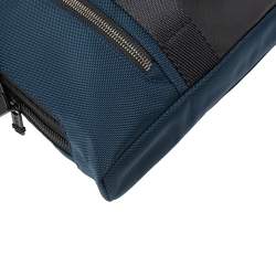 TUMI Navy Blue/Black Nylon and Leather Bravo Alpha Aviano Slim Briefcase