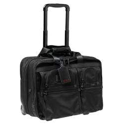 Tumi Black Nylon 2 Wheeled Alpha Rolling Briefcase 