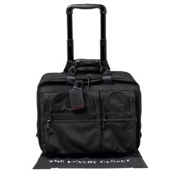 Tumi Black Nylon 2 Wheeled Alpha Rolling Briefcase 