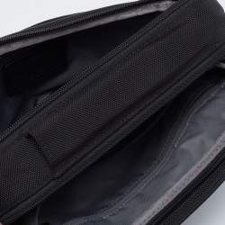 Pre Owned Tumi Black Nylon And Leather Triple Zip Alpha Pouch