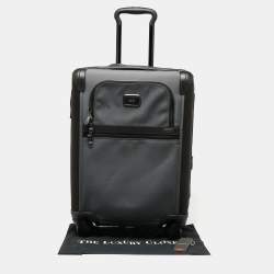 TUMI Dark Grey/Black Nylon Continental 4 Wheeled Alpha II Expandable Carry On Luggage