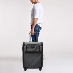 TUMI Dark Grey/Black Nylon Continental 4 Wheeled Alpha II Expandable Carry On Luggage