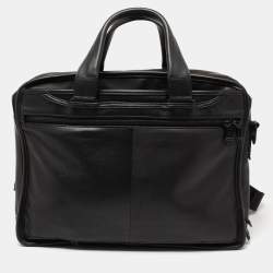 Pre Owned TUMI Black Leather Alpha 2 Expandable Organizer Briefcase Laptop Bag