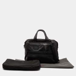 Pre Owned TUMI Black Leather Alpha 2 Expandable Organizer Briefcase Laptop Bag