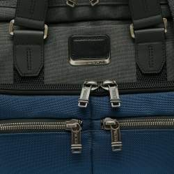TUMI Grey/Blue Nylon Alpha Bravo Albany Slim Commuter Briefcase