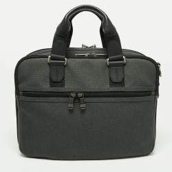 TUMI Grey/Blue Nylon Alpha Bravo Albany Slim Commuter Briefcase