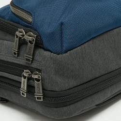 TUMI Grey/Blue Nylon Alpha Bravo Albany Slim Commuter Briefcase