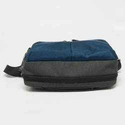 TUMI Grey/Blue Nylon Alpha Bravo Albany Slim Commuter Briefcase