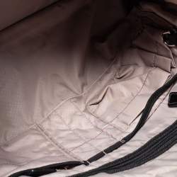 TUMI Black Crocodile Embossed Leather and Nylon Briefcase