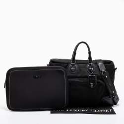 TUMI Black Crocodile Embossed Leather and Nylon Briefcase