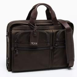 Tumi Brown Nylon Large Screen Laptop Briefcase Bag