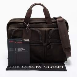 Tumi Brown Nylon Large Screen Laptop Briefcase Bag