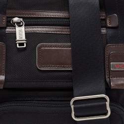 Pre Owned Tumi Black/Brown Nylon and Leather Alpha Bravo Barstow Messenger Bag