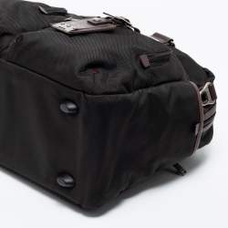 Pre Owned TUMI Black/Brown Nylon And Leather Alpha Bravo Briefcase