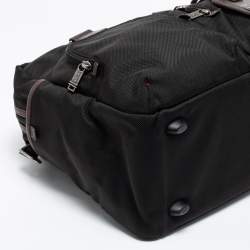 Pre Owned TUMI Black/Brown Nylon And Leather Alpha Bravo Briefcase