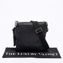 Pre Owned TUMI Black Leather Harrison Scott Messenger Bag