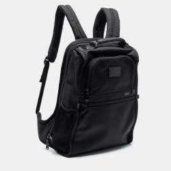 TUMI Black Canvas and Leather Alpha 3 Brief Pack Backpack