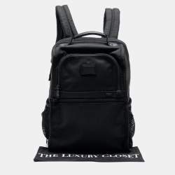 TUMI Black Canvas and Leather Alpha 3 Brief Pack Backpack