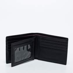 Pre Owned TUMI Black Leather Bifold Compact Wallet