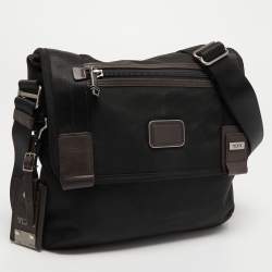 Tumi Black/Brown Nylon and Leather Alpha Bravo Beale Messenger Bag