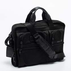 Pre Owned TUMI Black Nylon Organizer Laptop Briefcase