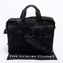 Pre Owned TUMI Black Nylon Organizer Laptop Briefcase