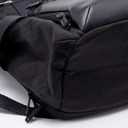 TUMI Black Nylon and Leather Backpack