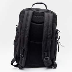 TUMI Black Nylon and Leather Backpack