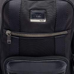TUMI Black Nylon and Leather Backpack
