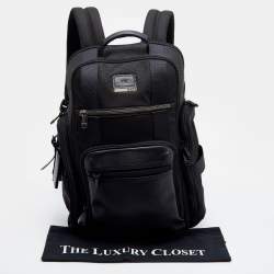TUMI Black Nylon and Leather Backpack