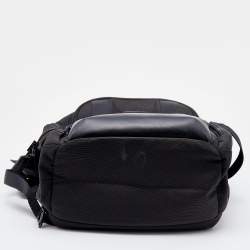 TUMI Black Nylon and Leather Backpack