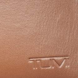Pre Owned Tumi Brown Leather Money Clip Card Holder