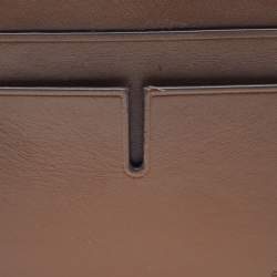 Pre Owned Tumi Brown Leather Money Clip Card Holder