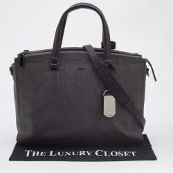 TUMI Grey/Brown Coated Canvas and Leather Document and Laptop Bag