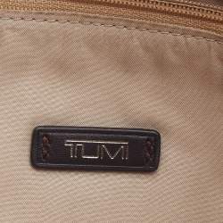 TUMI Grey/Brown Coated Canvas and Leather Document and Laptop Bag