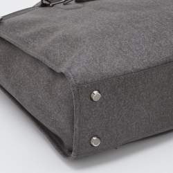 TUMI Grey/Brown Coated Canvas and Leather Document and Laptop Bag